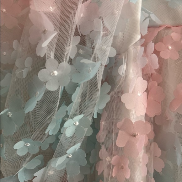 Storia Pink and Blue Floral dress - Picture 7 of 12